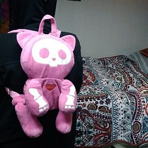 Skelanimals~ Skeleton Pink Kitty Cat Backpack
